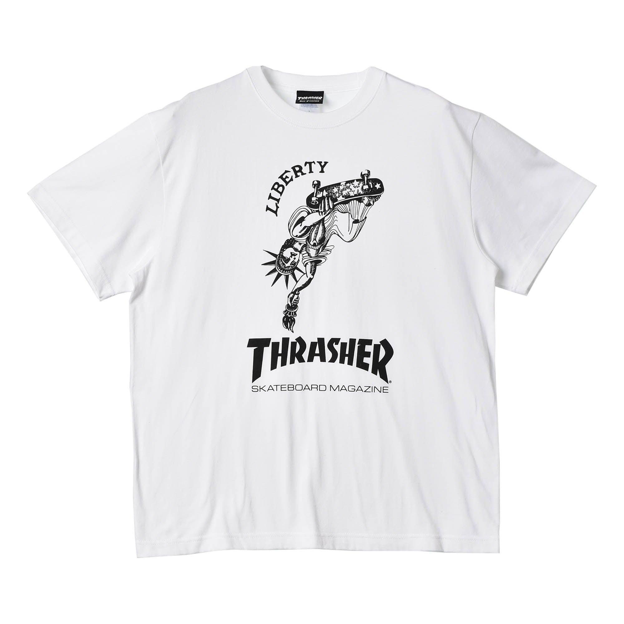 スラッシャー（THRASHER） リバティ TEE TH91173 半袖Tシャツ ブラック
