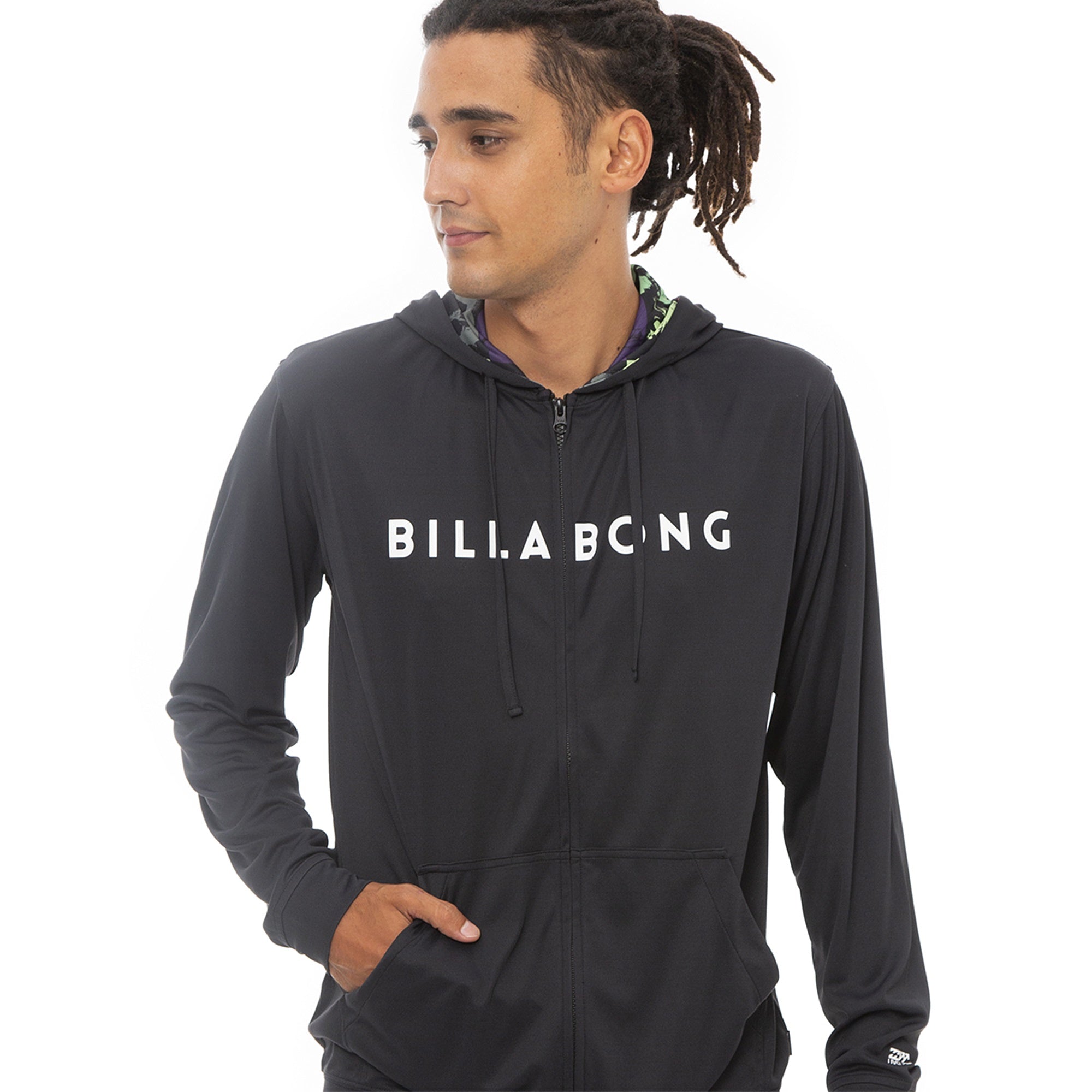 即納&大特価】 BILLABONG パーカー 白 ロゴプリント ポケットあり