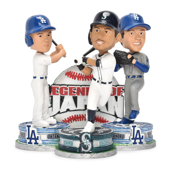 Shohei Ohatani ＆ Yoshinobu Yamamoto ＆ Ichiro Suzuki Los Angeles Dodgers ＆ Seattle Mariners Triple Bobblehead ボブルヘッド