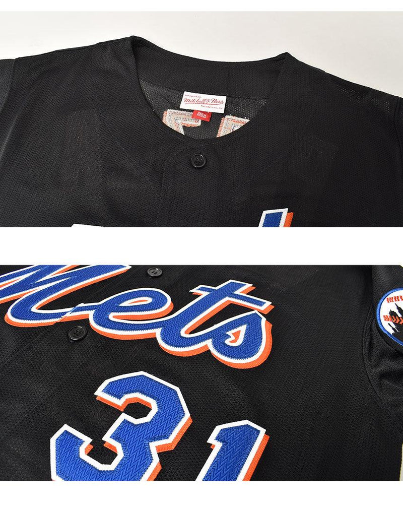 MLB AUTHENTIC MIKE PIAZZA NEW YORK METS 2000 BUTTON FRONT JERSEY ABBF3092-NYM00MPIBLCK ユニフォーム ブラック 黒 ブルー 青 1カラー