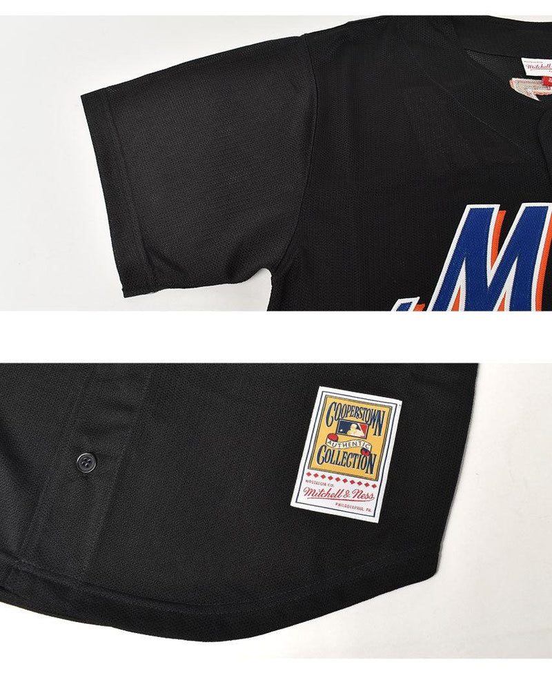 MLB AUTHENTIC MIKE PIAZZA NEW YORK METS 2000 BUTTON FRONT JERSEY ABBF3092-NYM00MPIBLCK ユニフォーム ブラック 黒 ブルー 青 1カラー